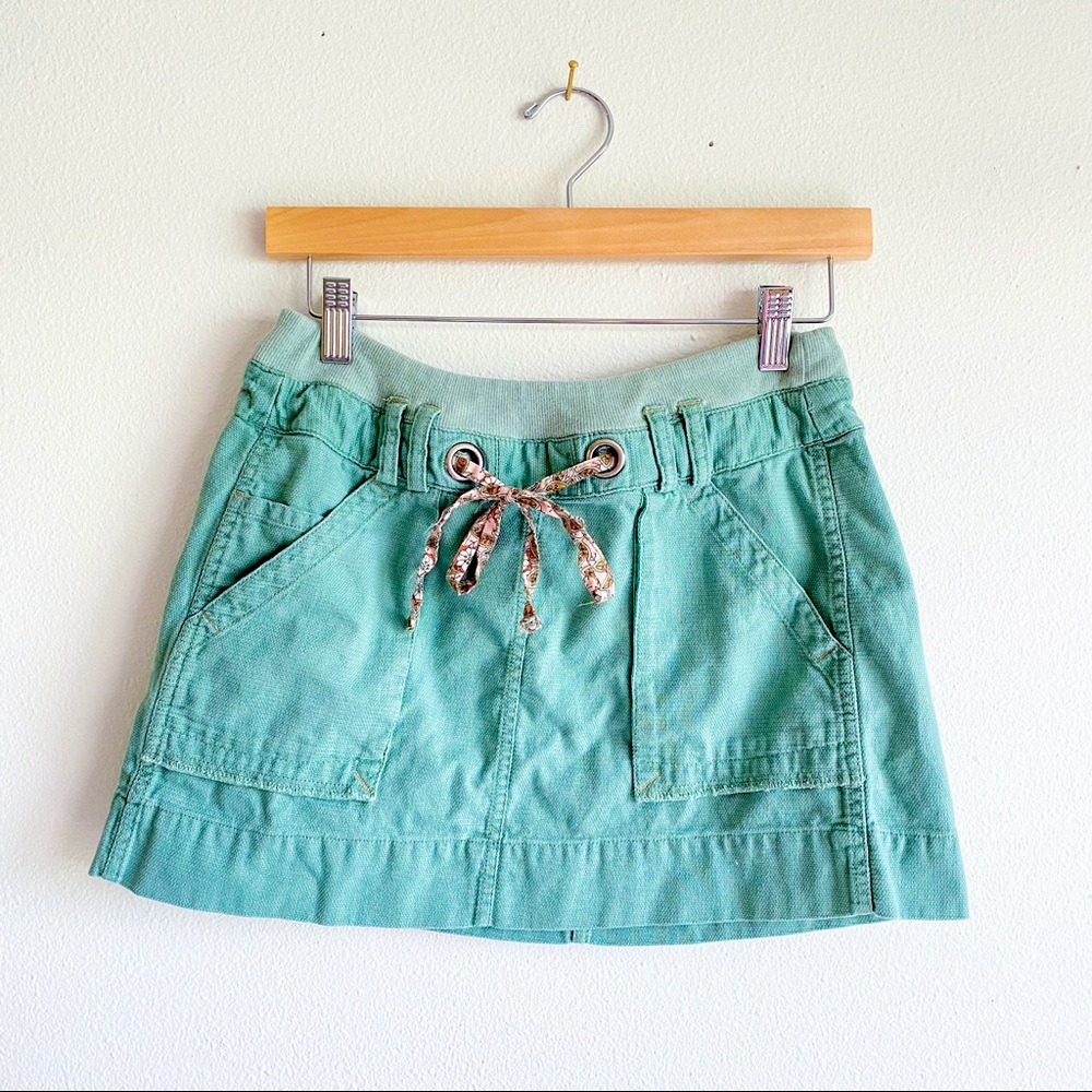 Free People Seafoam Green Cargo Mini Skirt
